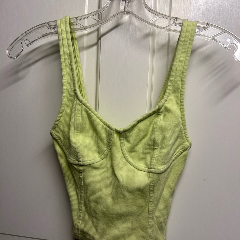 Arie Green Ribbed Women's Top